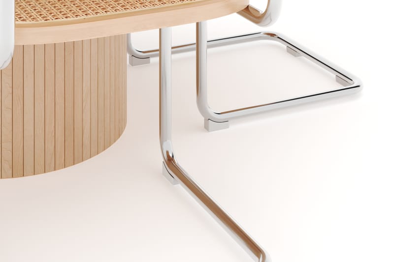 Kopparbo Matbord Runt 130 cm med 4 st Build Matstolar - Beige - Möbler - Bord & matgrupper - Matgrupper