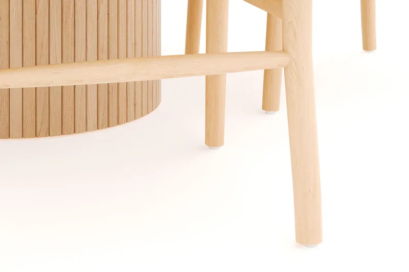 Kopparbo Matgrupp 106 cm Rund Förlängningsbart med 4 Dastoori Matstolar - Whitewash - Möbler - Bord & matgrupper - Matgrupper