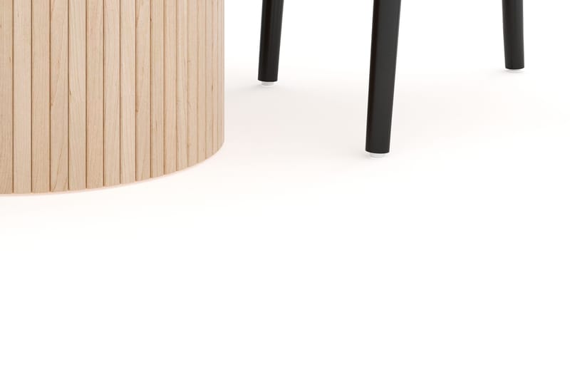 Kopparbo Matgrupp 106 cm Rund Förlängningsbart med 4 Dastoori Matstolar - Whitewash - Möbler - Bord & matgrupper - Matgrupper