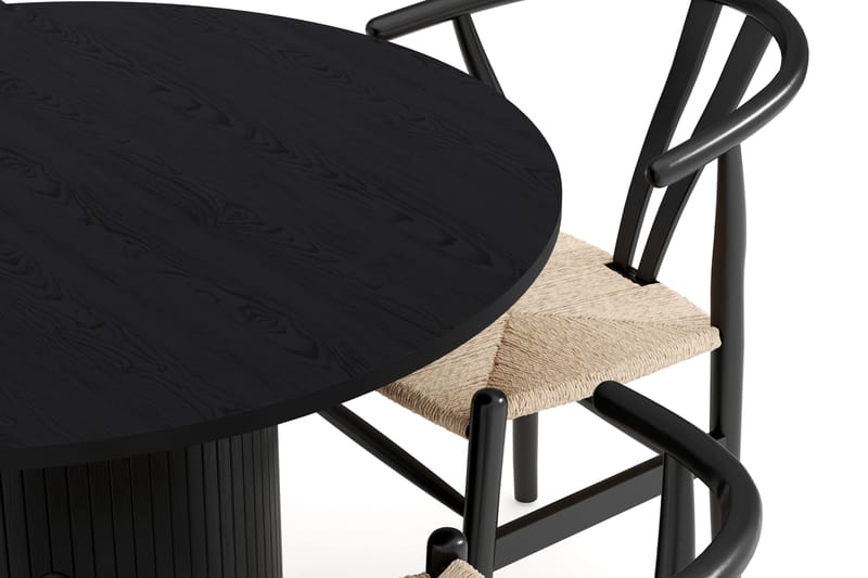 Kopparbo Matgrupp 106 cm Rund med 4 Dastoori Matstol - 2220067-4,2229318-1 - Svart - Möbler - Bord & matgrupper - Matgrupper