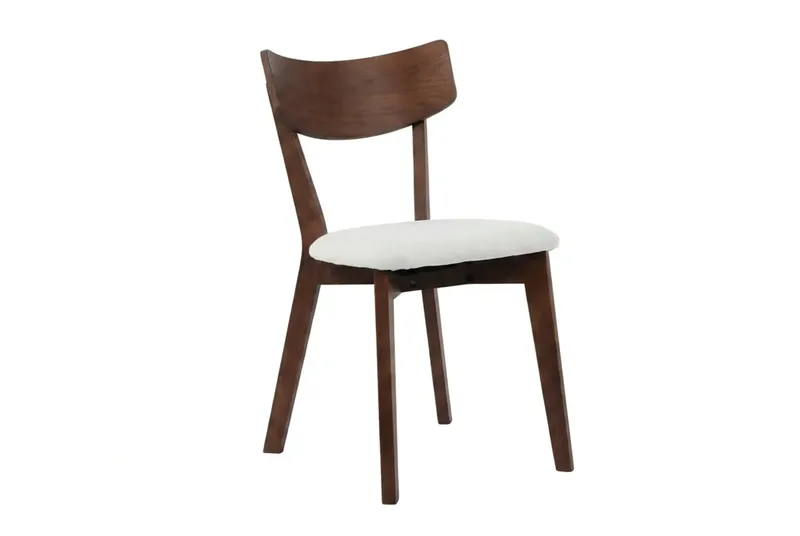 Kopparbo Matgrupp 110 cm runt i Valnöt med 4 Amelia Matstolar med Dyna - Valnöt/Beige - Möbler - Bord & matgrupper - Matgrupper