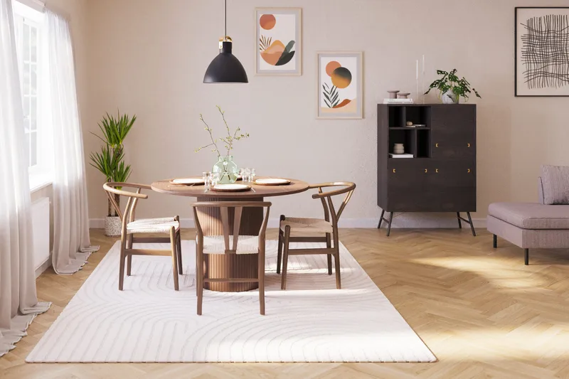 Kopparbo Matgrupp 120 cm Rund med 4 Dastoori Matstol - 2220070-4,2223290-1 - Mörkbrun - Möbler - Bord & matgrupper - Matgrupper