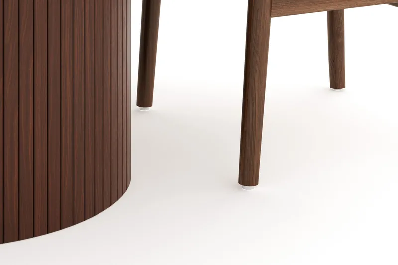 Kopparbo Matgrupp 120 cm Rund med 4 Dastoori Matstol - Mörkbrun - Möbler - Bord & matgrupper - Matgrupper