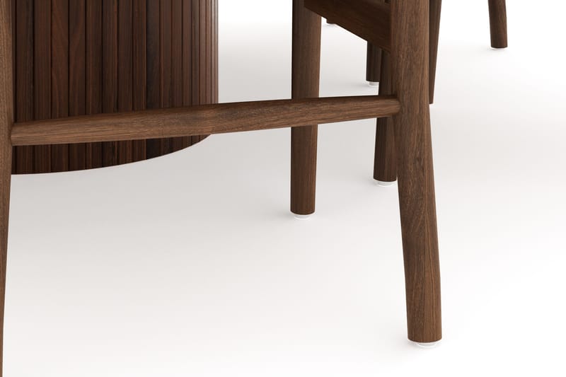 Kopparbo Matgrupp 150 cm Rund med 6 Dastoori Matstolar - Valnöt - Möbler - Bord & matgrupper - Matgrupper