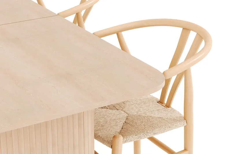 Kopparbo Matgrupp 180-240 cm Förlängningsbart med 4 Dastoori Matstolar - Whitewash - Möbler - Bord & matgrupper - Matgrupper