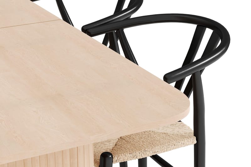 Kopparbo Matgrupp 180-240 cm Förlängningsbart med 4 Dastoori Matstolar - Whitewash - Möbler - Bord & matgrupper - Matgrupper