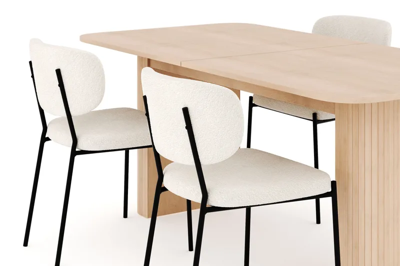 Kopparbo Matgrupp 180-240 cm Förlängningsbart med 4 Gemmiano Matstolar - Whitewash - Möbler - Bord & matgrupper - Matgrupper