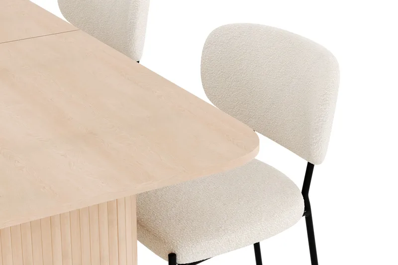 Kopparbo Matgrupp 180-240 cm Förlängningsbart med 4 Gemmiano Matstolar - Whitewash - Möbler - Bord & matgrupper - Matgrupper