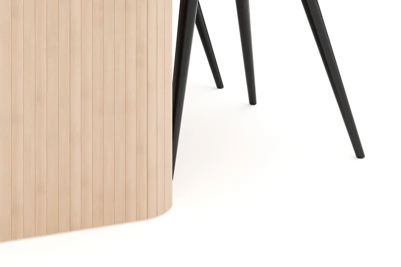 Kopparbo Matgrupp 180-240 cm Förlängningsbart med 4 Valeri Sammetsstolar - Whitewash - Möbler - Bord & matgrupper - Matgrupper