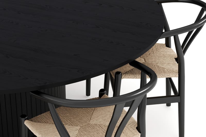 Kopparbo Matgrupp 180 cm med 6 Dastoori Matstol - 2220067-6,2223284-1 - Svart - Möbler - Bord & matgrupper - Matgrupper