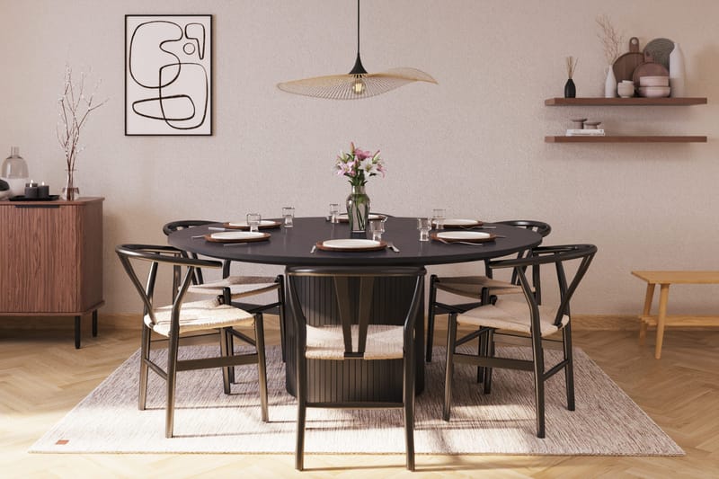 Kopparbo Matgrupp 180 cm med 6 Dastoori Matstol - 2220067-6,2223284-1 - Svart - Möbler - Bord & matgrupper - Matgrupper