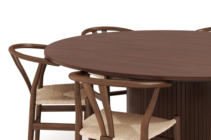 Kopparbo Matgrupp 180 cm med 6 Dastoori Matstol - 2220070-6,2223282-1 - Valtnöt - Möbler - Bord & matgrupper - Matgrupper