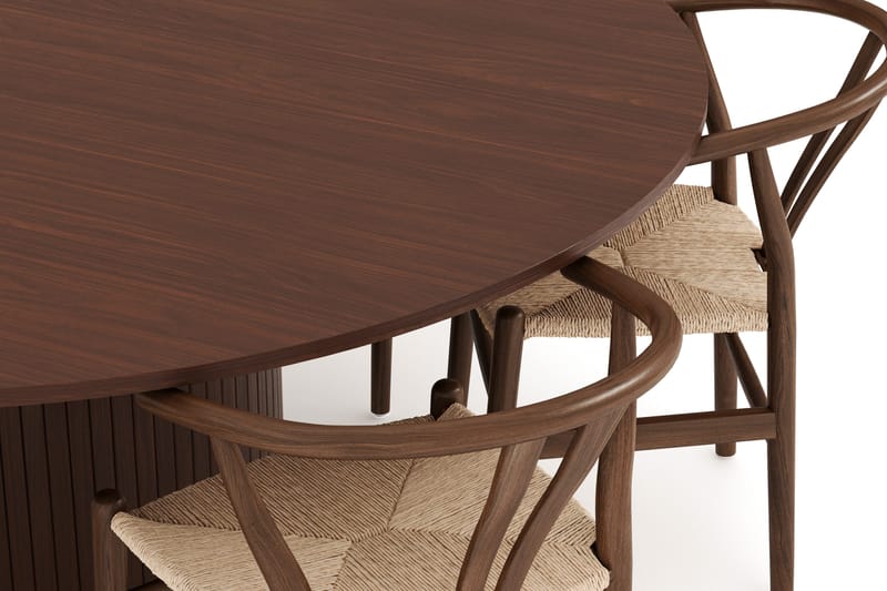 Kopparbo Matgrupp 180 cm med 6 Dastoori Matstolar - Valtnöt - Möbler - Bord & matgrupper - Matgrupper