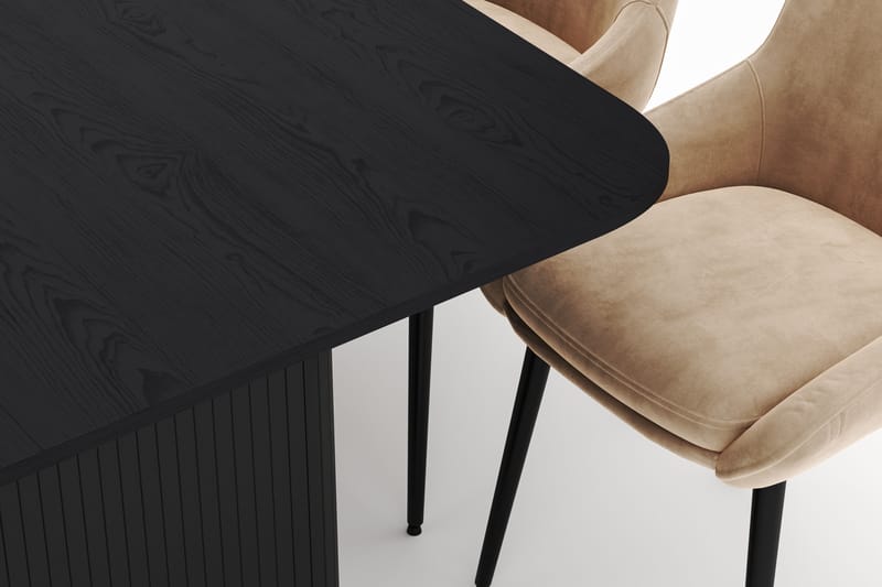 Kopparbo Matgrupp 200-206cm med 8 Alsarp Matstolar - Svart - Möbler - Bord & matgrupper - Matgrupper