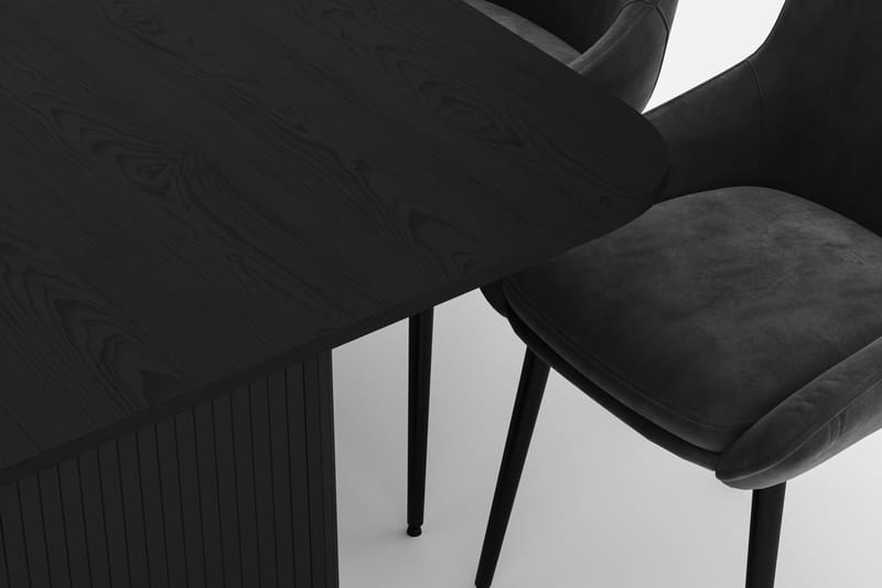 Kopparbo Matgrupp 200-206cm med 8 Alsarp Matstolar - Svart - Möbler - Bord & matgrupper - Matgrupper