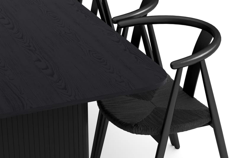 Kopparbo Matgrupp 200-260 cm Förlängningsbart med 6 Cytie Karmstolar - Svart - Möbler - Bord & matgrupper - Matgrupper