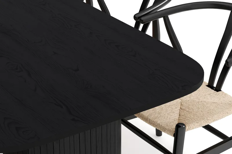 Kopparbo Matgrupp 200 cm med 6 Dastoori Matstol - 2220067-6,2223287-1 - Svart - Möbler - Bord & matgrupper - Matgrupper