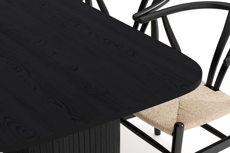 Kopparbo Matgrupp 200 cm med 6 Dastoori Matstolar - Svart - Möbler - Bord & matgrupper - Matgrupper