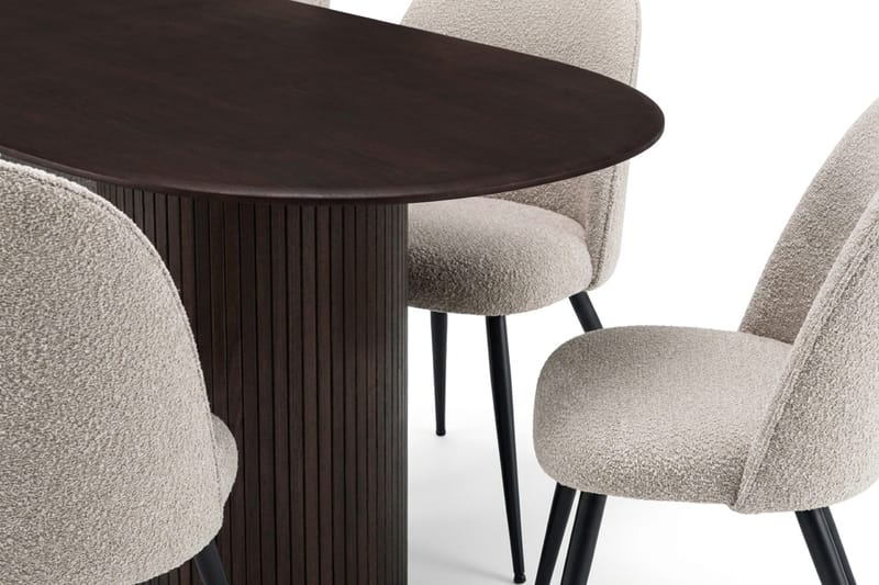 Kopparbo Matgrupp 220 cm oval med 6 Nibe Plus Mastolar - Rökt ek - Möbler - Bord & matgrupper - Matgrupper