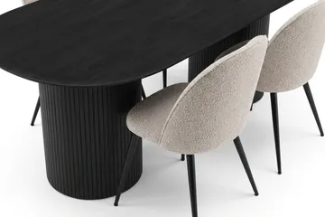 Kopparbo Matgrupp 220 cm oval med 6 Nibe Plus Mastolar - Svartlaserad ek - Möbler - Bord & matgrupper - Matgrupper