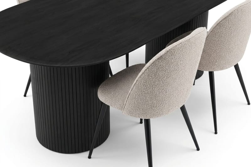 Kopparbo Matgrupp 220 cm oval med 6 Nibe Plus Mastolar - Svartlaserad ek - Möbler - Bord & matgrupper - Matgrupper