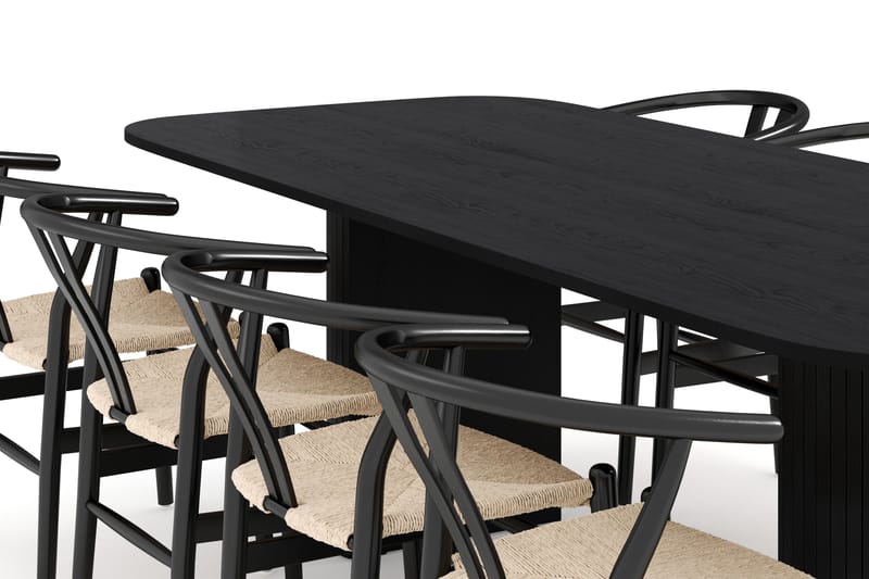 Kopparbo Matgrupp 240 cm med 8 Dastoori Matstol - 2220067-8,2229313-1 - Svart - Möbler - Bord & matgrupper - Matgrupper