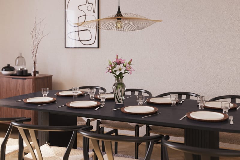 Kopparbo Matgrupp 240 cm med 8 Dastoori Matstolar - Svart - Möbler - Bord & matgrupper - Matgrupper