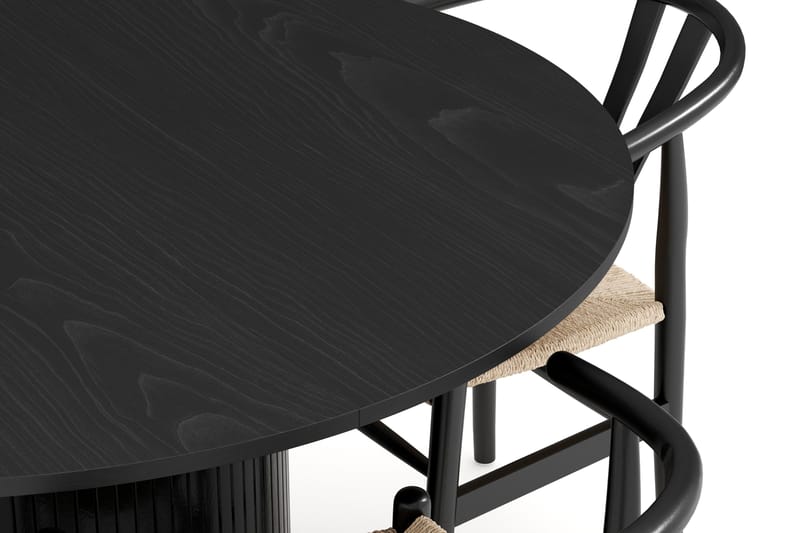 Kopparbo Matgrupp förlängningsbart 130-180 cm Rund med 4 Dastoori Matstol - 2220067-4,2229282-1 - Svart - Möbler - Bord & matgrupper - Matgrupper