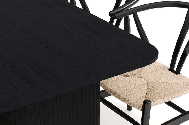 Kopparbo Matgrupp förlängningsbart 180-240 cm med 6 Dastoori Matstol - 2220067-6,2229285-1 - Svart - Möbler - Bord & matgrupper - Matgrupper