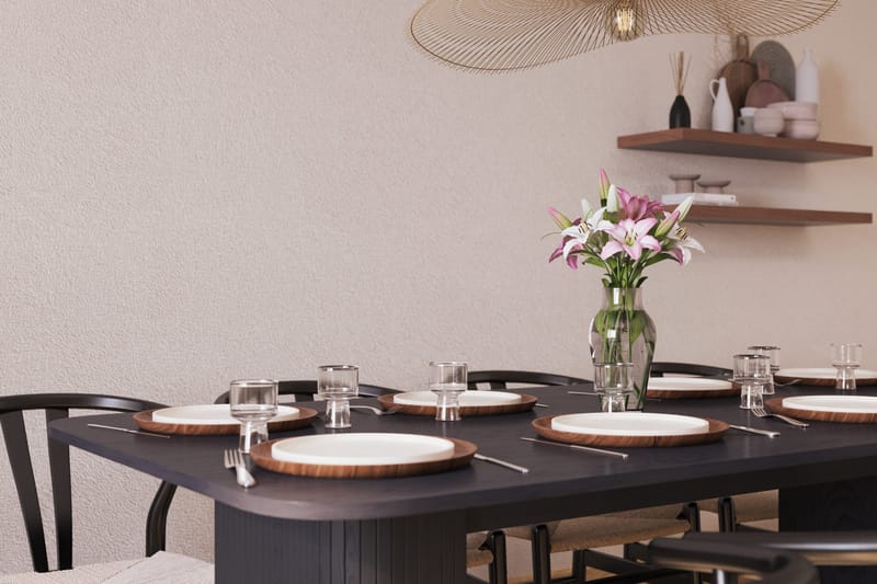 Kopparbo Matgrupp förlängningsbart 200-260 cm med 8 Dastoori Matstol - 2220067-8,2229312-1 - Svart - Möbler - Bord & matgrupper - Matgrupper