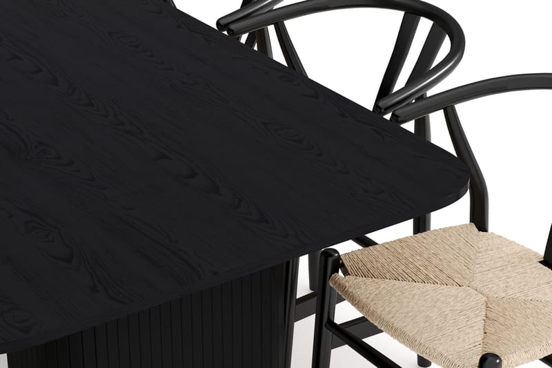 Kopparbo Matgrupp förlängningsbart 200-260 cm med 8 Dastoori Matstol - 2220067-8,2229312-1 - Svart - Möbler - Bord & matgrupper - Matgrupper