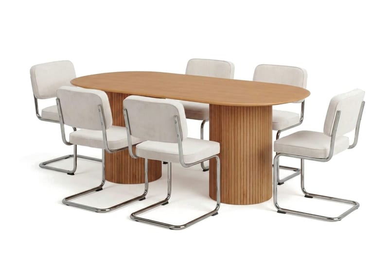 Kopparbo Matgrupp oval 180 cm Ek med 6 Milva Matstolar - Ek - Möbler - Bord & matgrupper - Matgrupper