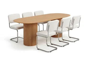 Kopparbo Matgrupp oval 180 cm Ek med 6 Milva Matstolar - Ek - Möbler - Bord & matgrupper - Matgrupper