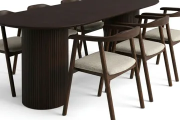 Kopparbo Matgrupp oval 180 cm Rökt Ek med 6 Jolie Matstolar - Rökt ek - Möbler - Bord & matgrupper - Matgrupper
