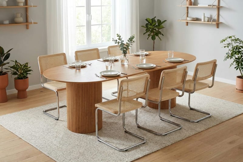 Kopparbo Matgrupp oval 220 cm Ek med 8 Build Matstolar - Ek - Möbler - Bord & matgrupper - Matgrupper