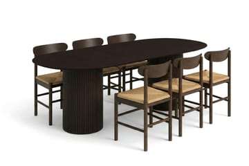 Kopparbo Matgrupp oval 220 cm Rökt Ek med 6 Elsie Matstolar - Rökt ek - Möbler - Bord & matgrupper - Matgrupper