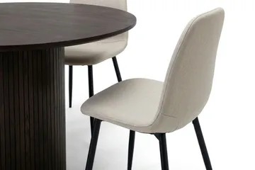 Kopparbo Matgrupp runt 110 cm Rökt Ek med 4 Nibe Matstolar - Rökt ek - Möbler - Bord & matgrupper - Matgrupper