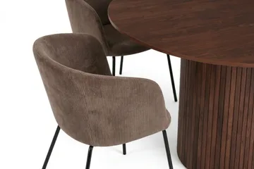 Kopparbo Matgrupp runt 110 cm Valnöt med 4 Berit Matstolar - Valnöt - Möbler - Bord & matgrupper - Matgrupper