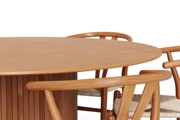 Kopparbo Matgrupp runt 150 cm Ek med 6 Dastoori Matstolar - Ek - Möbler - Bord & matgrupper - Matgrupper