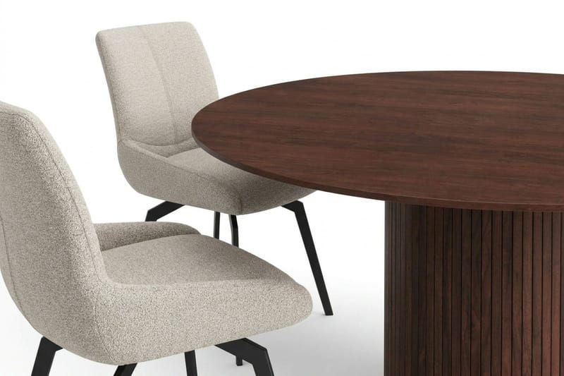Kopparbo Matgrupp runt 150 cm Valnöt med 6 Mora Matstolar - Valnöt - Möbler - Bord & matgrupper - Matgrupper