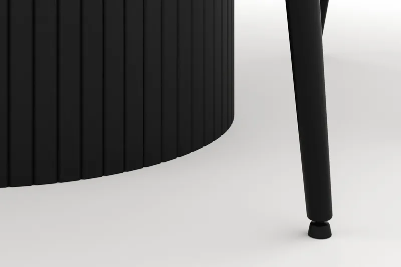 Kopparbo Rund Matgrupp 106-156cm med 4 Alsarp Matstolar - Svart - Möbler - Bord & matgrupper - Matgrupper