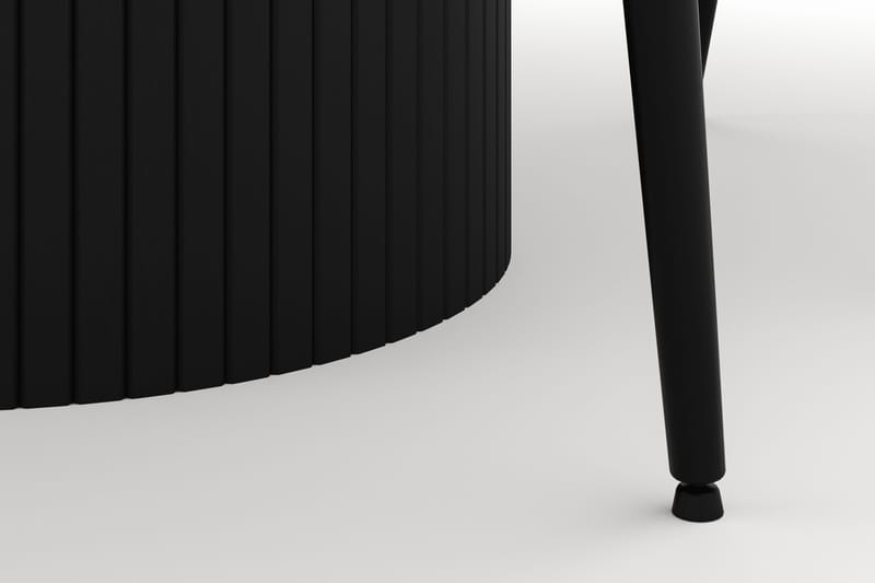 Kopparbo Rund Matgrupp 106-156cm med 4 Alsarp Matstolar - Svart - Möbler - Bord & matgrupper - Matgrupper