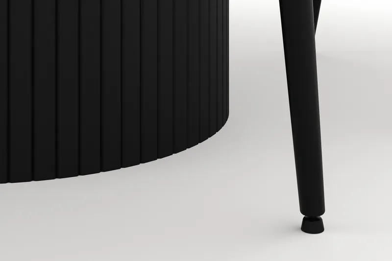 Kopparbo Rund Matgrupp 106-156cm med 6 Alsarp Matstolar - Svart - Möbler - Bord & matgrupper - Matgrupper