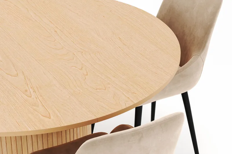 Kopparbo Rund Matgrupp 130-150 cm 4 Alsarp Matstolar - Natural - Möbler - Bord & matgrupper - Matgrupper