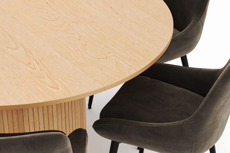 Kopparbo Rund Matgrupp 130-150 cm 6 Alsarp Matstolar - Natural - Möbler - Bord & matgrupper - Matgrupper