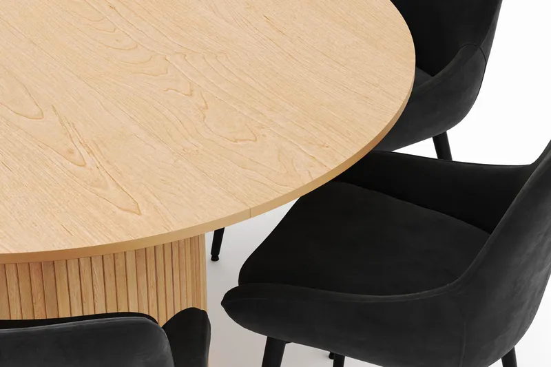 Kopparbo Rund Matgrupp 130-150 cm 6 Alsarp Matstolar - Natural - Möbler - Bord & matgrupper - Matgrupper