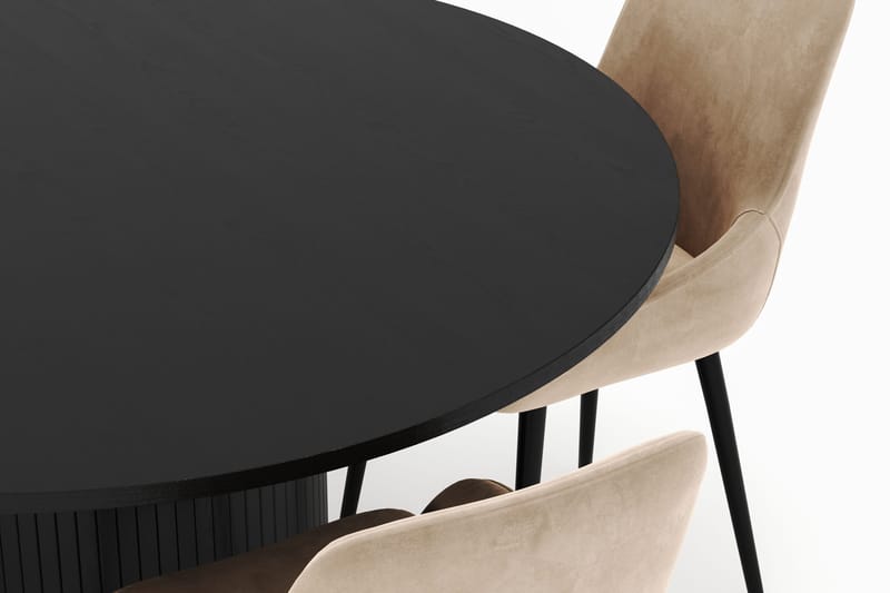 Kopparbo Rund Matgrupp 130 cm 4 Alsarp Matstolar - Svart - Möbler - Bord & matgrupper - Matgrupper