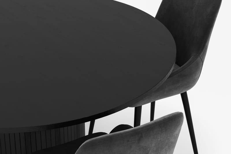 Kopparbo Rund Matgrupp 130 cm 4 Alsarp Matstolar - Svart - Möbler - Bord & matgrupper - Matgrupper