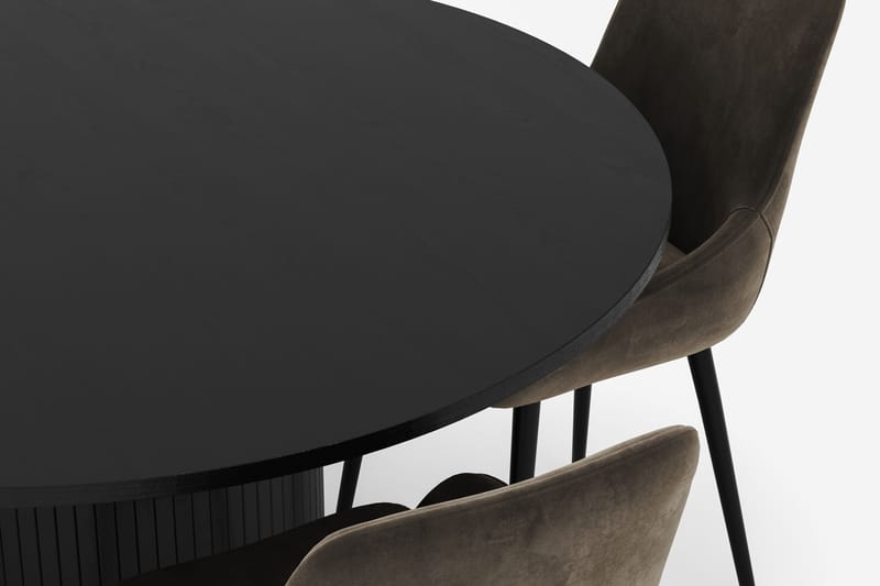 Kopparbo Rund Matgrupp 130 cm 4 Alsarp Matstolar - Svart - Möbler - Bord & matgrupper - Matgrupper