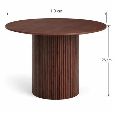 Kopparbo Runt Matbord 110 cm med Trä- och Valnötsutseende - Valnöt - Möbler - Bord & matgrupper - Matbord & köksbord